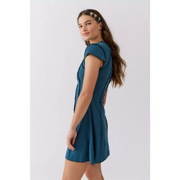 ✨UO Rishe Seamed Mini Blue Sz Large Dress✨ - Picture 5 of 10